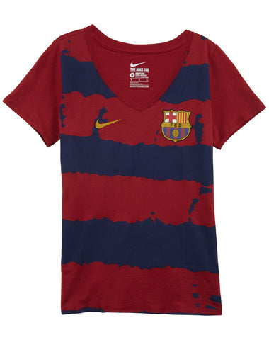 Nike E Fc Barcelona Crest V-neck Tee Womens Style : 689738