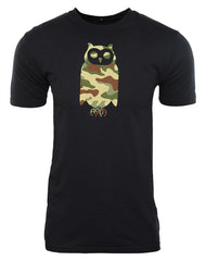 Arka Camouflage Owl Printed Short Sleeve Crewneck T-Shirt Mens Style : RN134464